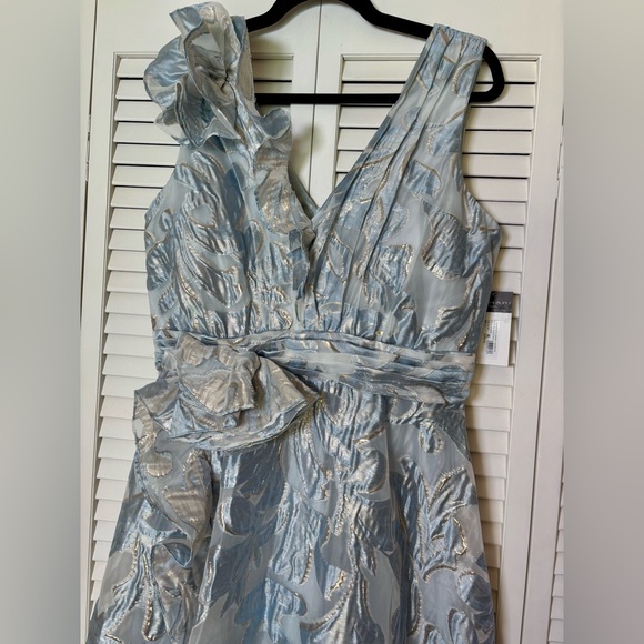 NWT Tahari ASL Floral Jacquard Metallic Midi/Maxi  Dress 12 - Picture 9 of 12